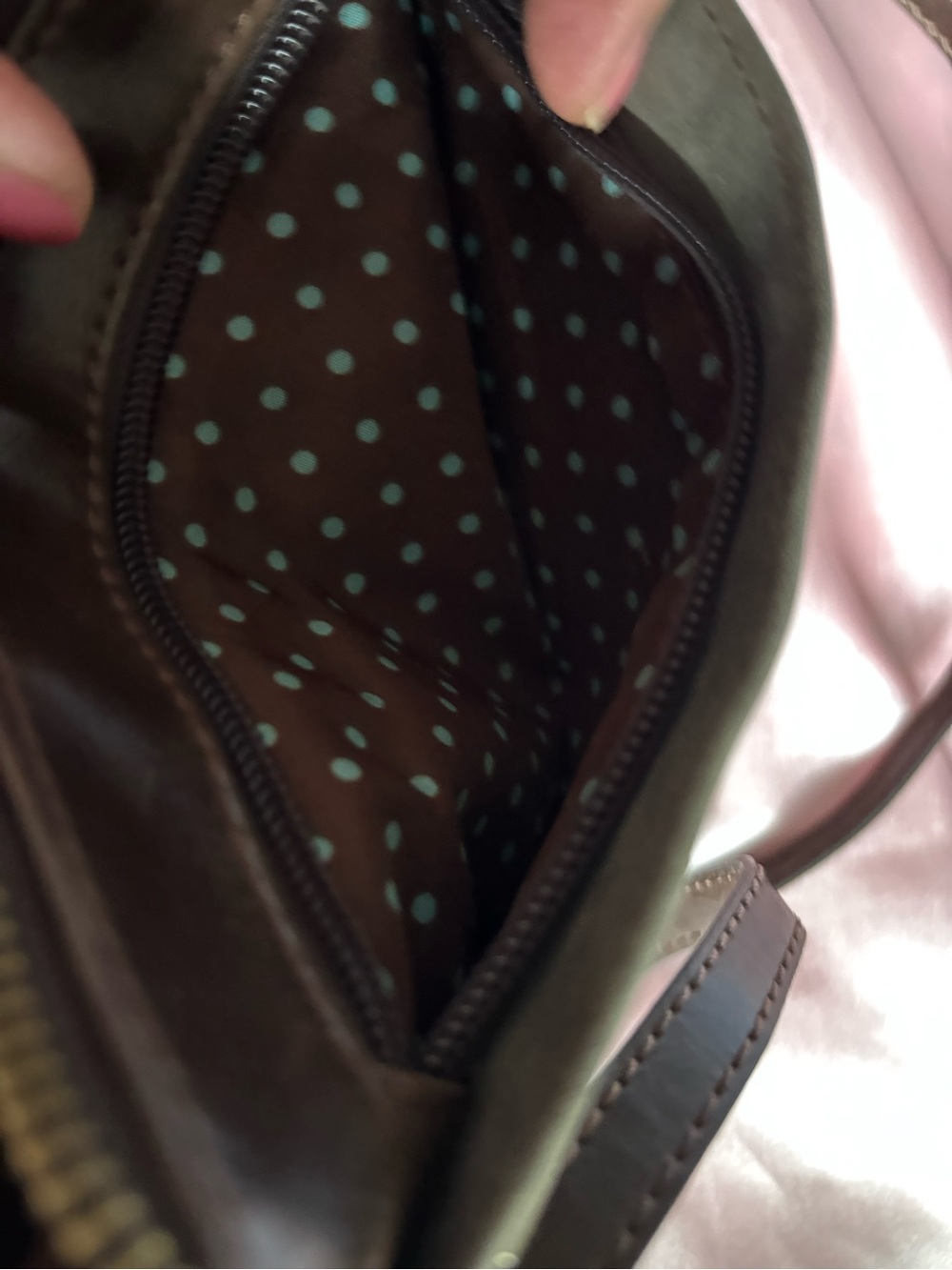 Chala Grey and Brown Paw Print Crossbody Bag - Picture 9 of 16